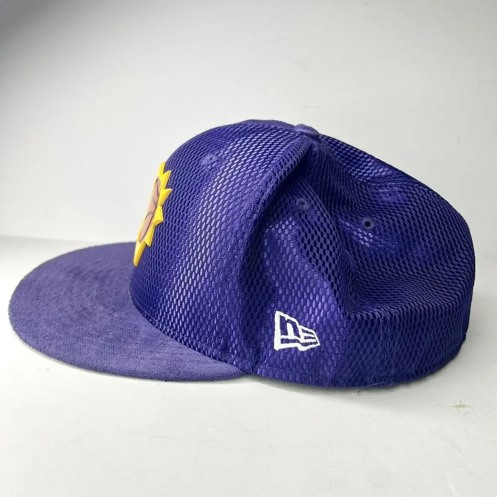 Phoenix Suns New Era 59Fifty  73/4 Fitted Hat Cap Purple Orange Flame Logo NBA